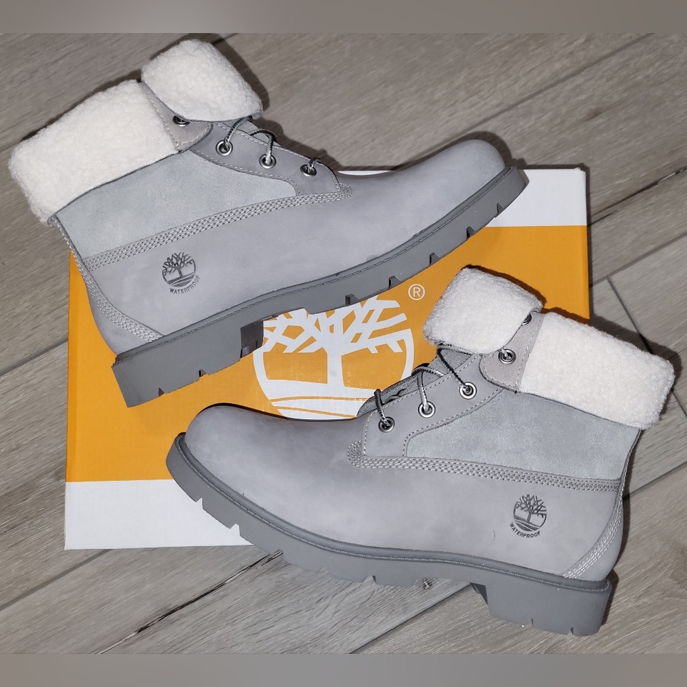 🎡[NEW] Timberland Gray Fleece Nubuck Boots (8.5)